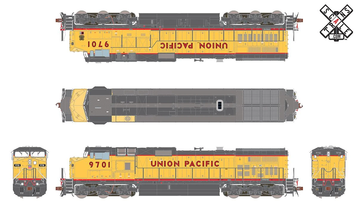 ScaleTrains 33502 Rivet HO Scale GE Dash 9 (C44-9W) Union Pacific UP 9701 DCC And LokSound - Image 2