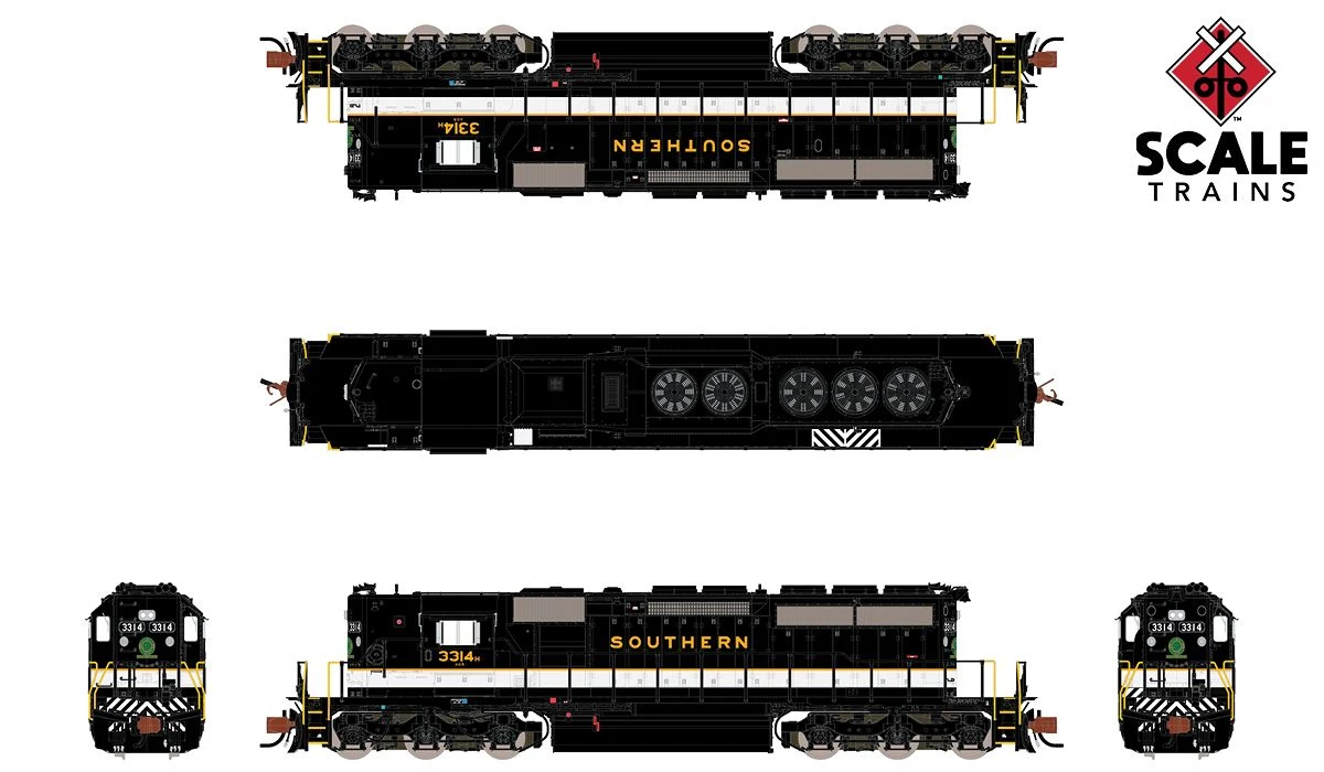ScaleTrains 33815 Rivet N Scale EMD High Hood SD40-2 "Dulux" Southern 3317L DCC LokSound - Image 2