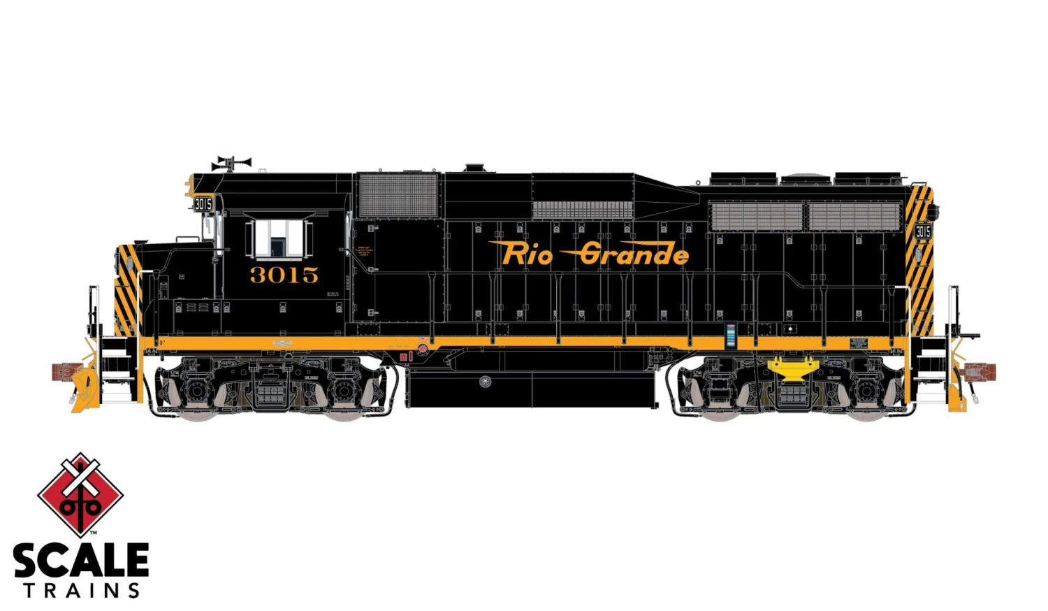 ScaleTrains Rivet 33367 HO Scale EMD GP30 Rio Grande "Small" D&RGW 3015 - Image 3