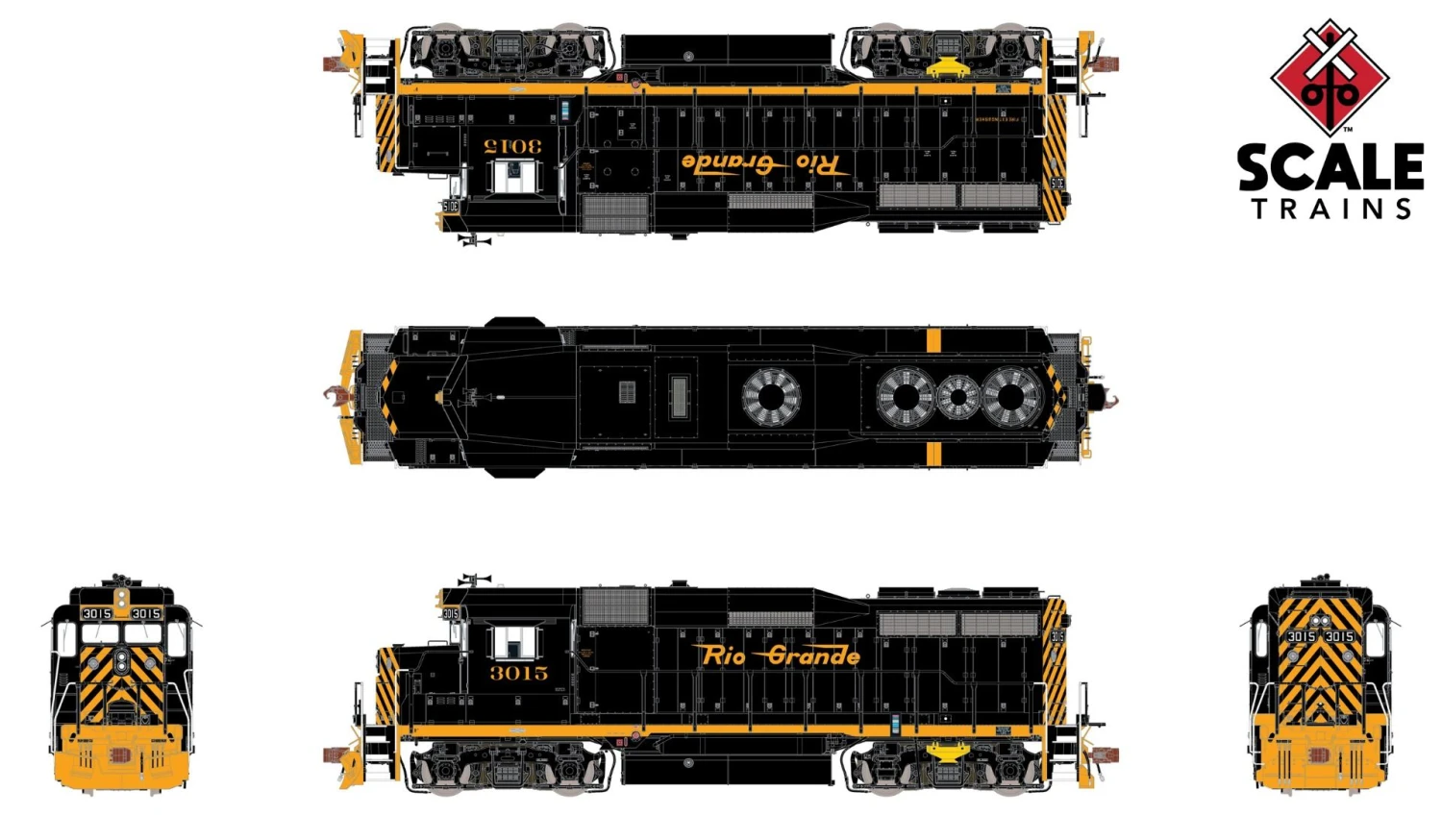 ScaleTrains Rivet 33367 HO Scale EMD GP30 Rio Grande "Small" D&RGW 3015 - Image 2