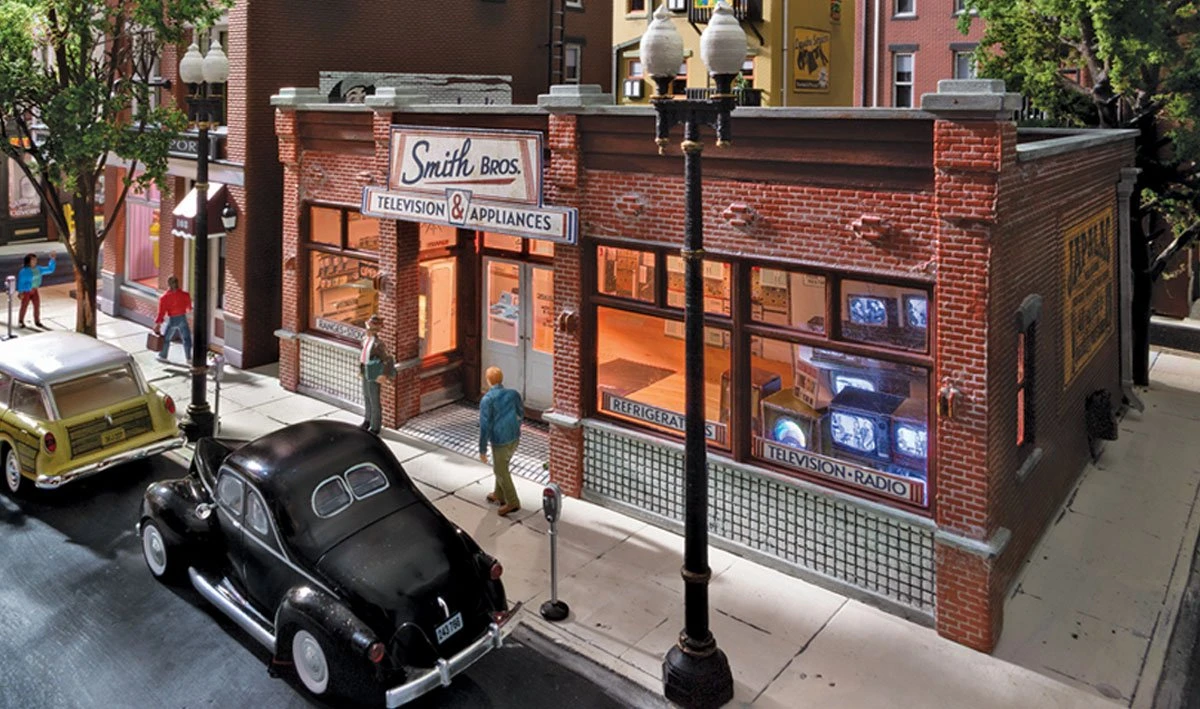 Woodland Scenics Woodland BR4959 N Scale Built Up Structure Smith Brothers TV & Appliance Store - Image 6