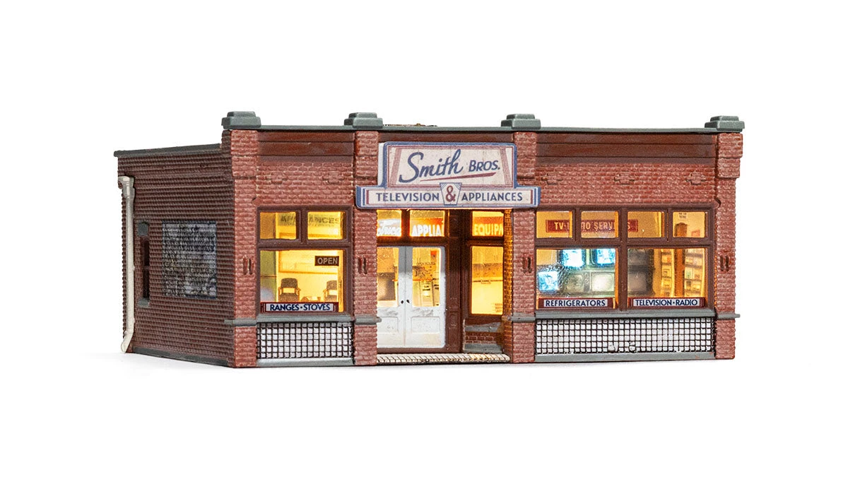 Woodland Scenics Woodland BR4959 N Scale Built Up Structure Smith Brothers TV & Appliance Store